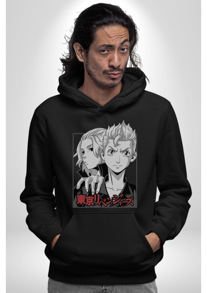 Tokyo Intikamcıları Anime Tokyo Revengers Kadın Erkek Siyah Kapüşonlu Sweatshirt Hoodie modelleri