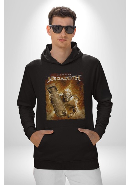 Megadeth Heavy Metal Kadın Erkek Siyah Kapüşonlu Sweatshirt Hoodie