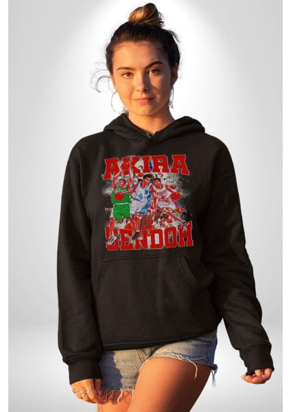 Basketbol Akira Sendoh Anime Slam Dunk Karakter Kadın Erkek Siyah Kapüşonlu Sweatshirt Hoodie