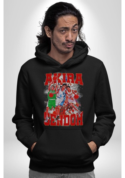 Basketbol Akira Sendoh Anime Slam Dunk Karakter Kadın Erkek Siyah Kapüşonlu Sweatshirt Hoodie fiyatları