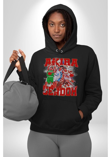Basketbol Akira Sendoh Anime Slam Dunk Karakter Kadın Erkek Siyah Kapüşonlu Sweatshirt Hoodie modelleri