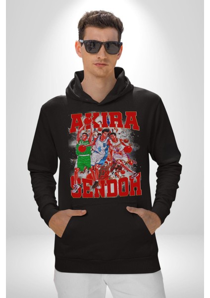 Basketbol Akira Sendoh Anime Slam Dunk Karakter Kadın Erkek Siyah Kapüşonlu Sweatshirt Hoodie fırsatları