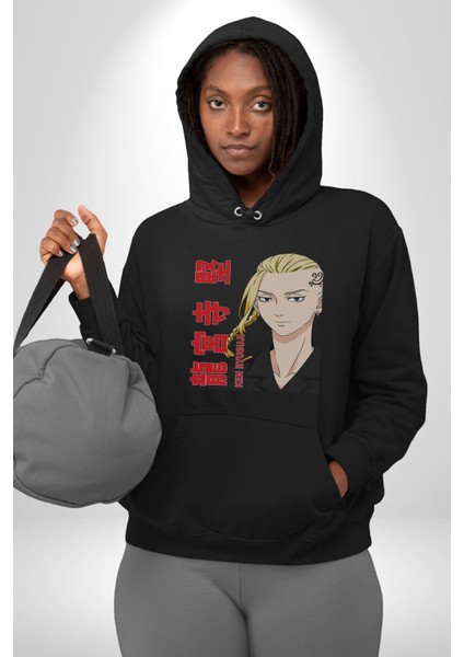 Ken Ryugujı Anime Tokyo Intikamcıları Kadın Erkek Siyah Kapüşonlu Sweatshirt Hoodie modelleri