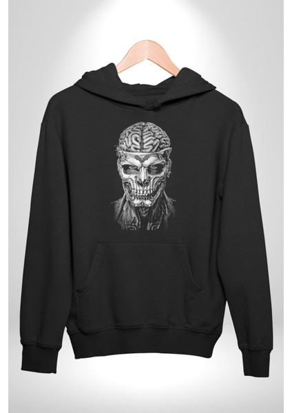 Insan Beyni Korku Sineması Kadın Erkek Siyah Kapüşonlu Sweatshirt Hoodie
