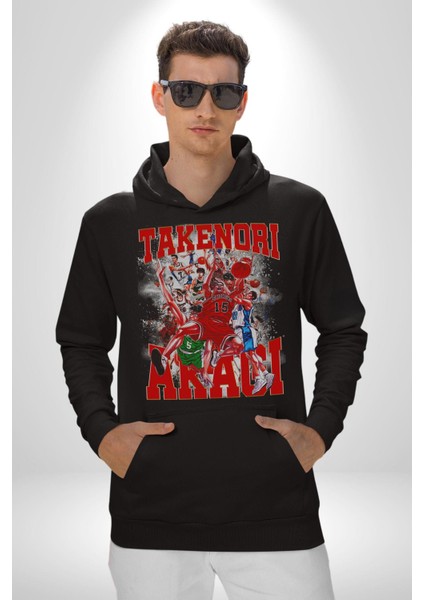 Basketbol Akagi Takenori Anime Slam Dunk Karakter Kadın Erkek Siyah Kapüşonlu Sweatshirt Hoodie indirimleri