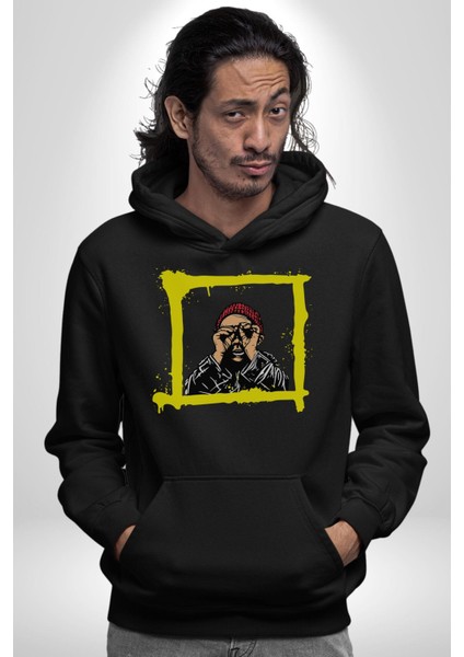 Fantastik Sanatsal Yeni Nesil Kırmızı Bere El Ile Dürbün Kadın Erkek Siyah Kapüşonlu Sweatshirt Hoodie fırsatları