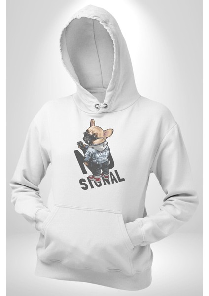 Cep Telefonu No Signal Kadın Erkek Beyaz Kapüşonlu Sweatshirt Hoodie fiyatları
