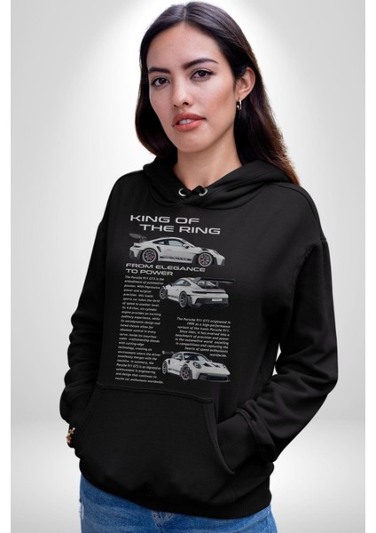 Porsche 911 Gt3 Rs Kadın Erkek  Siyah Kapüşonlu Sweatshirt Hoodie