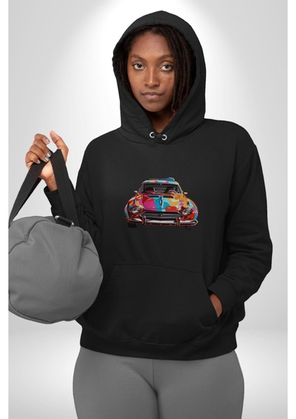 Peugeot 144 Renkli Orijinal Araba Kadın Erkek Siyah Kapüşonlu Sweatshirt Hoodie fırsatları
