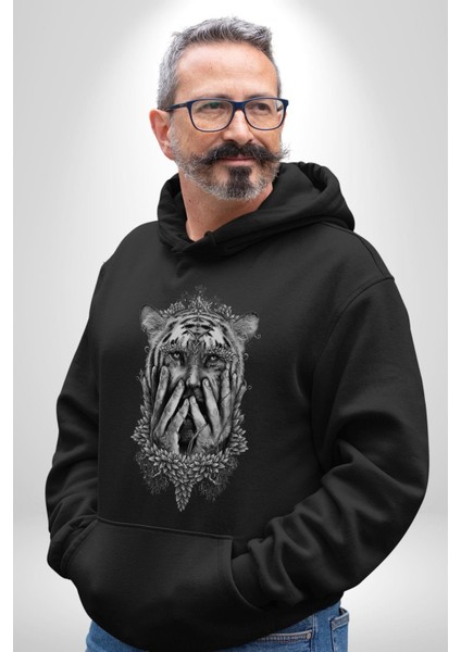 Yarım ınsan yarım leopar mutant leopar kral kadın erkek beyaz kapüşonlu sweatshirt hoodie indirimleri
