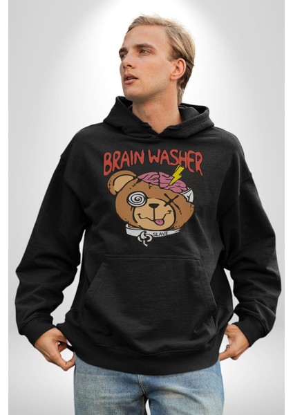 Beyin Yıkama Kadın Erkek Siyah Kapüşonlu Sweatshirt Hoodie modelleri
