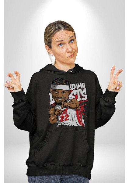 Jimmy Butler Basketbol Kadın Erkek Siyah Kapüşonlu Sweatshirt Hoodie fiyatları