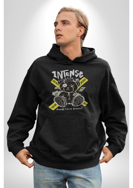 Geçilmez Bölge Kadın Erkek Siyah Kapüşonlu Sweatshirt Hoodie indirimleri