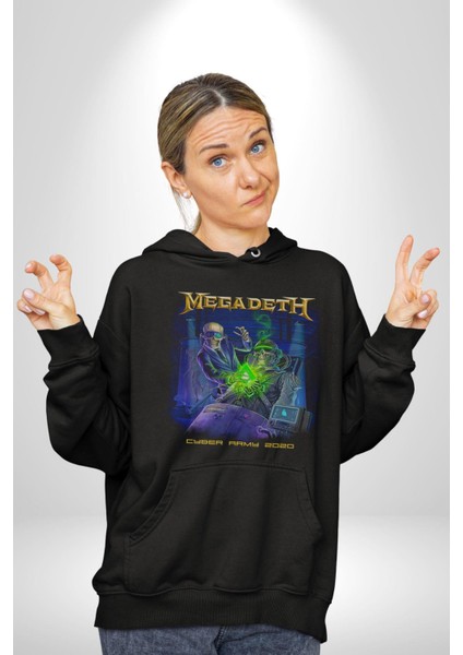 Megadeth Heavy Metal Kadın Erkek Siyah Kapüşonlu Sweatshirt Hoodie fiyatları