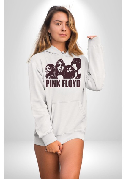 Pink Floyd Kadın Erkek Beyaz Kapüşonlu Sweatshirt Hoodie indirimleri