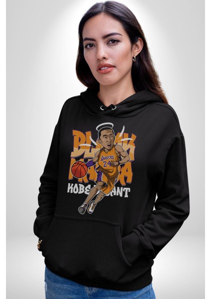 Lakers 24 Numara Basketbol Kadın Erkek Siyah Kapüşonlu Sweatshirt Hoodie