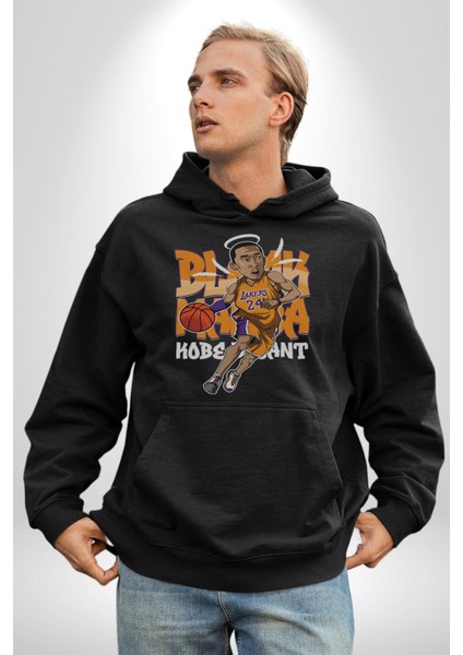 Lakers 24 Numara Basketbol Kadın Erkek Siyah Kapüşonlu Sweatshirt Hoodie