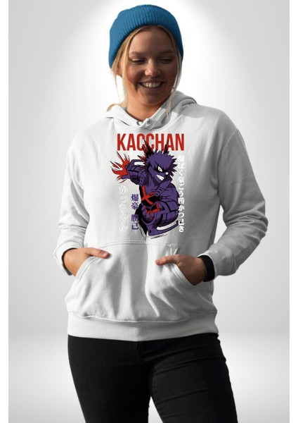 Kasuki Bakugo Anime Kadın Erkek Beyaz Kapüşonlu Sweatshirt Hoodie fiyatları