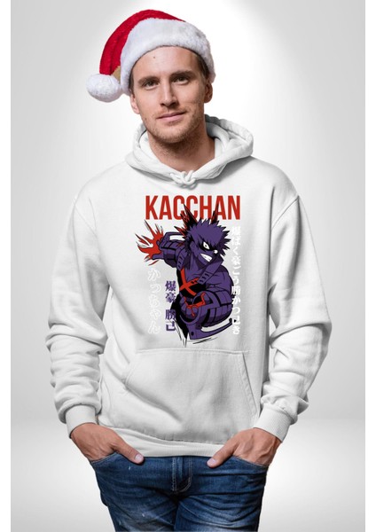 Kasuki Bakugo Anime Kadın Erkek Beyaz Kapüşonlu Sweatshirt Hoodie indirimleri
