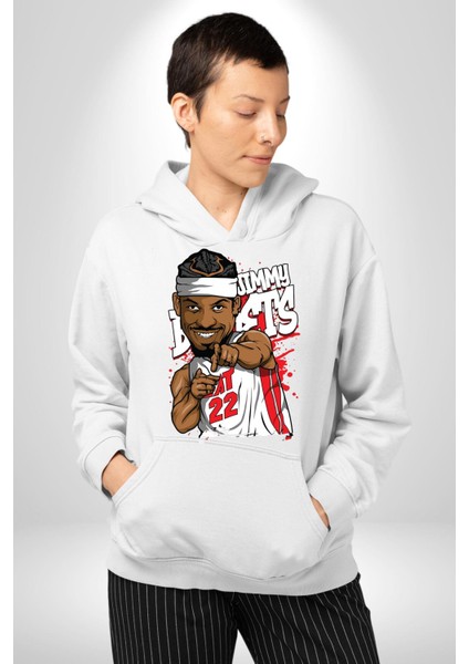 Jimmy Butler Basketbol Kadın Erkek Beyaz Kapüşonlu Sweatshirt Hoodie fiyatları