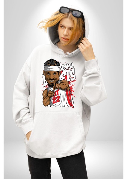 Jimmy Butler Basketbol Kadın Erkek Beyaz Kapüşonlu Sweatshirt Hoodie modelleri