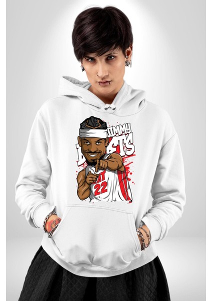Jimmy Butler Basketbol Kadın Erkek Beyaz Kapüşonlu Sweatshirt Hoodie indirimleri