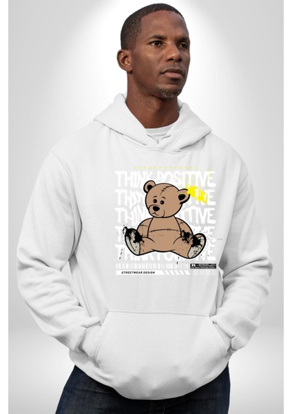 Positive Düşünce Kadın Erkek Beyaz Kapüşonlu Sweatshirt Hoodie modelleri