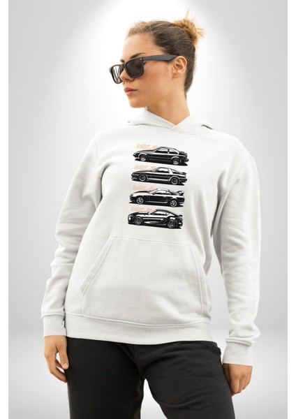 Toyota Supra Mk Serisi Kadın Erkek Beyaz Kapüşonlu Sweatshirt Hoodie indirimleri