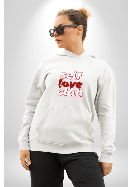 Kendini Sevme Kulübü Sokak Stili Kadın Erkek Beyaz Kapüşonlu Sweatshirt Hoodie fiyatları