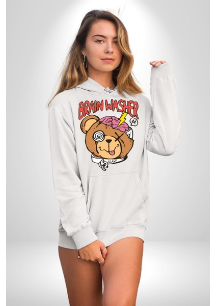 Beyin Yıkama Kadın Erkek Beyaz Kapüşonlu Sweatshirt Hoodie modelleri