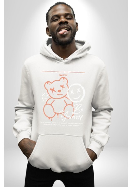 Yükseliş Için Kendin Ol Kadın Erkek Beyaz Kapüşonlu Sweatshirt Hoodie fiyatları