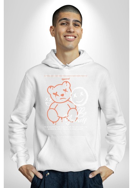 Yükseliş Için Kendin Ol Kadın Erkek Beyaz Kapüşonlu Sweatshirt Hoodie modelleri
