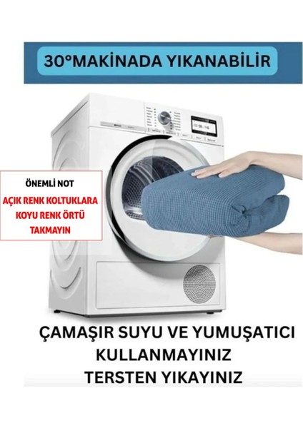 Koyu Gri 3 Kişilik Etekli Koltuk Örtüsü, Pamuk Polyester, 180x230 Çekyat Kanepe Kılıfı