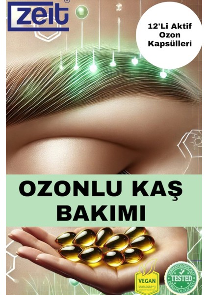 Ozonlu Kaş Dökülmelerini Önleyici Krem | Zayıf Kaşları Besler, Canlandırır - Aktif Ozon Kapsülleri 6’lı