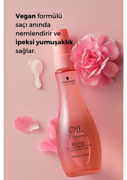 Rose Oil - Gül Yağı 100ml Ince Telli Saçları Besler | Yumuşaklık, Parlaklık, Pürüzsüzlük