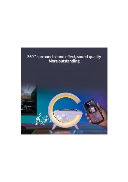 Kablosuz Şarj Özellikli Masa Lambası Gece Lambası 3-In1 Gökkuşağı Model Bluetooth Hoparlör Özellikl fiyatları