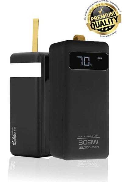 82000MAH 303W Powerbank Taşınabilir Şarj Dijital Göstergeli