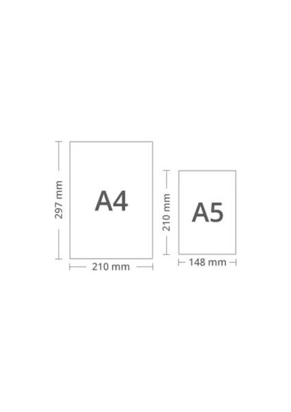 (A5) 72 Yaprak Fresco 4 Kareli + 4 Çizgili Spirallı Plastik Kapaklı Defter