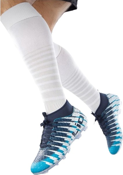 Çoraplı Bilekli Boğazlı Krampon Futbol Ayakkabısı TURKUAZ - LACİVERT