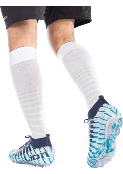 Çoraplı Bilekli Boğazlı Krampon Futbol Ayakkabısı TURKUAZ - LACİVERT