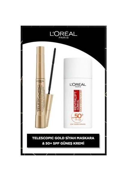 Telescopic Mascara & Revitalift Clinical Spf 50 Daily High Uv Protection Facial Sun Cream 50ML
