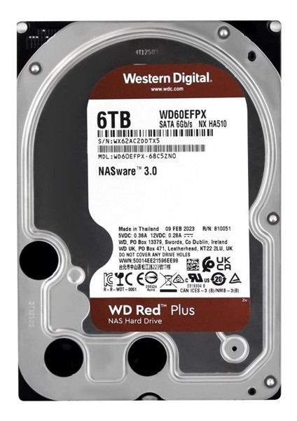 Wd Red Plus Nas 6tb 3.5" 5400RPM Sata (WD60EFPX)