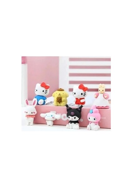 Sürpriz Kawaii Sanrio Silgi Figür Oyuncakları Hello Kitty - Kuromi - My Melody - 4 cm - ( 2 Adet ) modelleri
