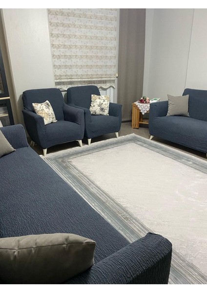 Düz Desen Jakarlı 3311 Koltuk Örtüsü lastikli Kanepe Çekyat Örtüsü koltuk Kılıfı Takımı