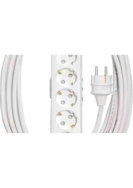 Multi-Let 6'li 1 ile 10 Metre Ebatları Anahtarlı Topraklı Çocuk Korumalı Uzatma Ttr Kablo Tseli HO5VV-F