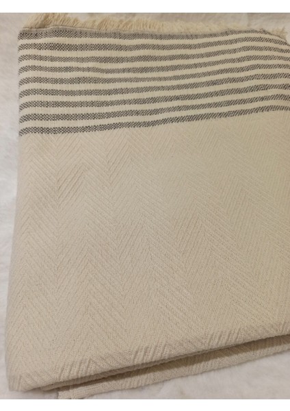 Pamuklu koltuk şalı 170x220 cm, bej renk, şık ve koruyucu, Buldan bezi, rahat kullanım modelleri