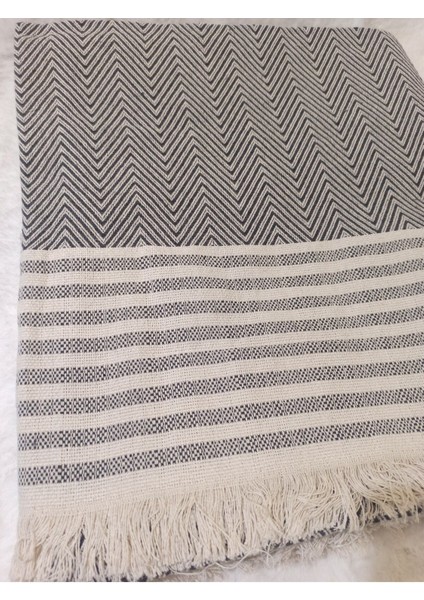 Yumuşak pamuklu koltuk şalı, 170x300, şık koyu gri renk fiyatları