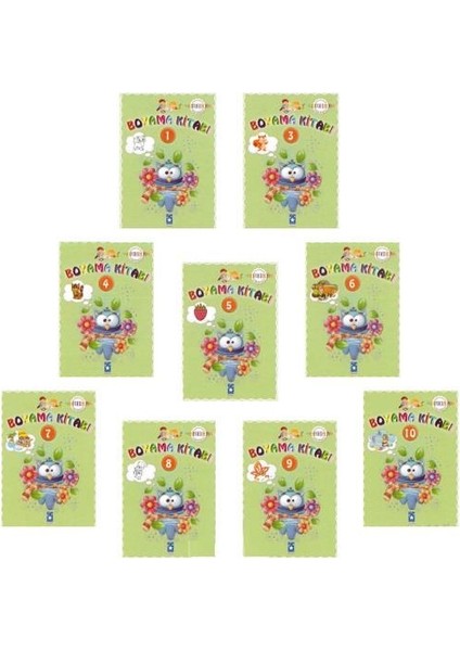Eğlenceli Boyama Kitabı Seti Yeşil Seri (10 Kitap)