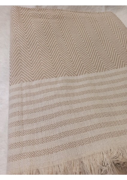 Pamuklu kanepe örtüsü, 170x220 cm, rahat ve şık kahverengi tasarım