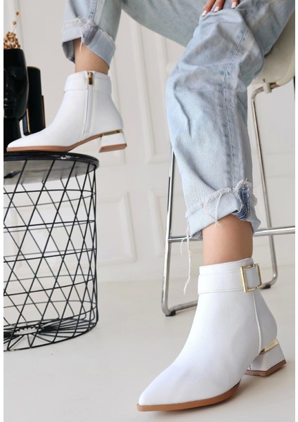 Mona Beyaz Cilt Topuklu Bot fiyatları